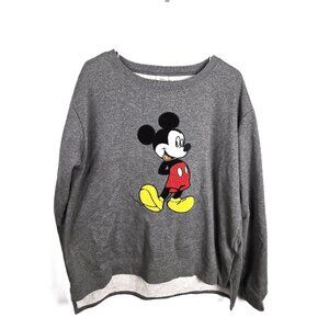 Mickey Mouse Sweatshirt Mens XXL Pullover Crew Neck Embroidered Disney Fleece 2X